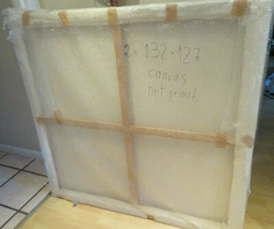 READY TO USE 132 x 127x4.5 cm Stretched Premium Primed Canvas  on Wooden Frame - Picture 1 of 10