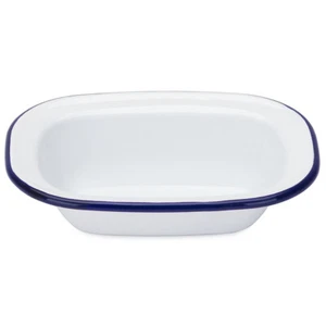 NEW Falcon Enamel Pie Dish White & Blue 16cm - Picture 1 of 1