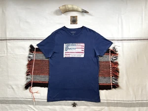 Camiseta Ralph Lauren Denim Supply M Envejecida Bandera de EE. UU. Puntada Única Azul De Colección - Imagen 1 de 11