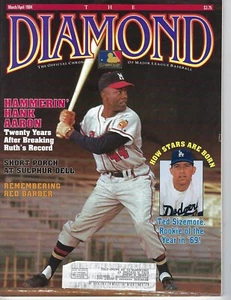 1994 Diamond magazine baseball Hank Aaron Milwaukee Braves Ted Sizemore VG - Picture 1 of 2