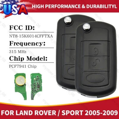 2X Remote Key Fob For Land Rover LR3 Range Rover Sport 2006 2007 2008 2009 2010 - Image 1 of 4