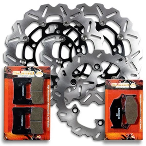 Front+Rear Brake Rotors + Pads for Suzuki GSX 1300 R Hayabusa [2008-2012] NEW - Picture 1 of 4