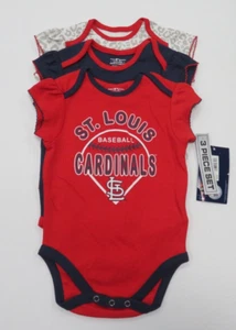 Infant Girls MLB St. Louis Cardinals 3 Piece Bodysuit Set Size 9-12mo NWT - Picture 1 of 12