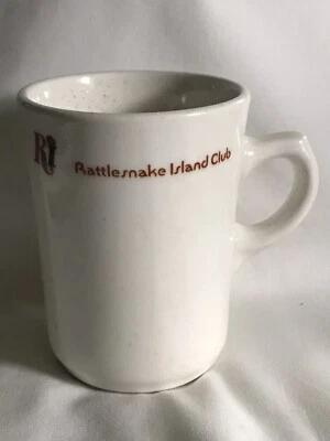 Vtg Rattlesnake Island Club Ohio Private Club Lodge Coffee Cup Near Put In Bay - Image 1 of 4