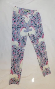 Millie Loves Lily Girls Blue Leggings White Unicorns and Pink Roses —- Size 8 - Picture 1 of 4
