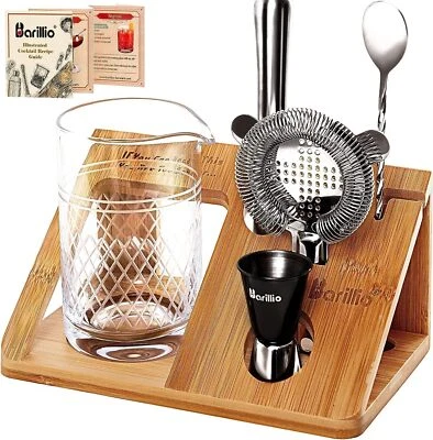 Crystal Cocktail Mixing Glass Set 20 Oz Weighted Cocktail Stirring Glass With St - Image 1 of 4