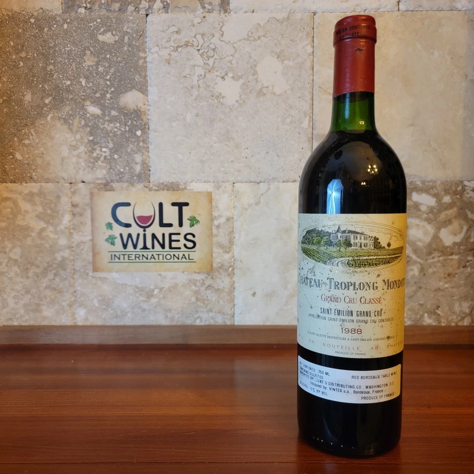 RP 90 pts! Chateau Troplong Mondot Saint Emilion Grand Cru 1988 vino de Burdeos Foto 1 de 3