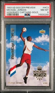 1993 Upper Deck Soccer Preview Honorary Captains-GOLD Set of 4 all PSA 8  Jordan - Picture 1 of 8