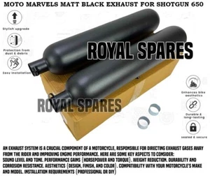 "MOTO MARVELS MATT BLACK, EXHAUST" FIT FOR ROYAL ENFIELD SHOTGUN 650 - Picture 1 of 17