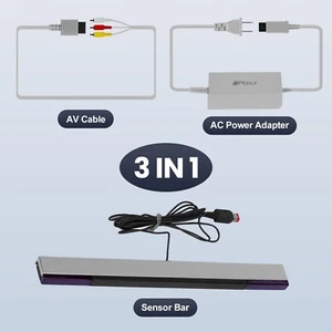 for Nintendo Wii AC Adapter Charger Power Supply Cord with sensor and AV Cable - Picture 1 of 7