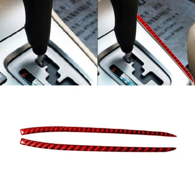 For Subaru Forester 2005-2008 Red Carbon Fiber Gear Shift Side Strip Cover Trim Foto 1 de 4