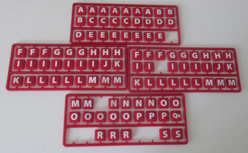 PALABRAS DE VIAJE ~ AZULEJOS DE CARTAS DE REPUESTO, BLANCO SOBRE ROJO Foto 1 de 1