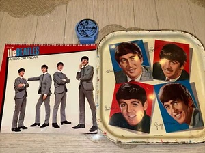 Vintage 1964 Beatlee Tray And Drum Bank Blue With 1990 Calendar - Picture 1 of 9