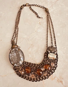 Wow! Vintage  SORRELLI Multi Strand High Detail Rhinestone Statement Necklace - Picture 1 of 11