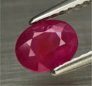 0.81ct 6.3x5.2mm Oval Natural Pinkish Red Ruby, Mozambique (Ver vídeo) - Picture 1 of 2
