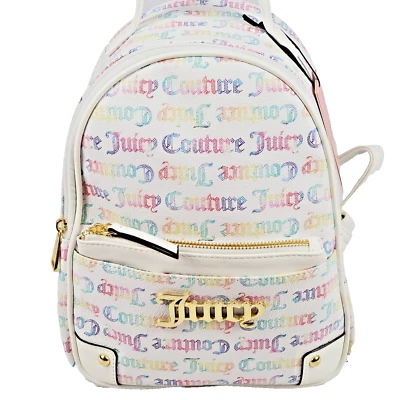 Juicy Couture бестселлер выдвижной мешок рюкзак Rainbow мульти белый с дефектом - Изображение 1 из 4