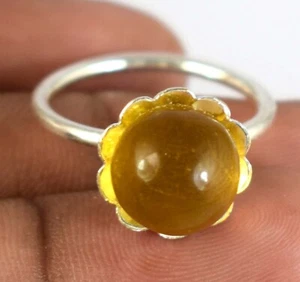 Runder 17,50 kt brasilianischer gelber Topas Edelstein Kugel neues Design Ring zertifiziert - Bild 1 von 9