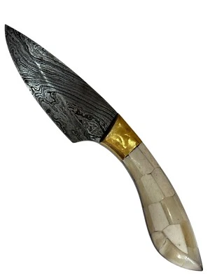 Nuevo Cuchillo Daga Damasco Cocina Chefs Abulón Natural Empuñaduras Longitud 22 Cms Foto 1 de 4