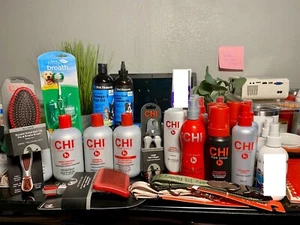 HUGE DOG SUPPLY LOT - chi shampoo conditioner bush pet honesty +GIFT - Picture 1 of 13