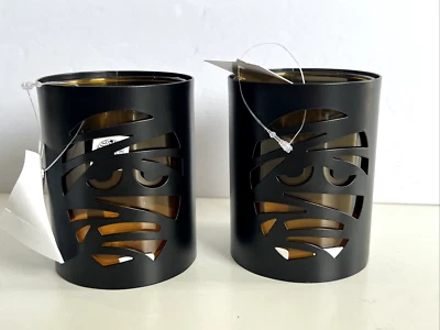 Lot of 2 IKEA KUSTFYR Halloween Lantern for Tealight 4" Mummy - Image 1 of 4