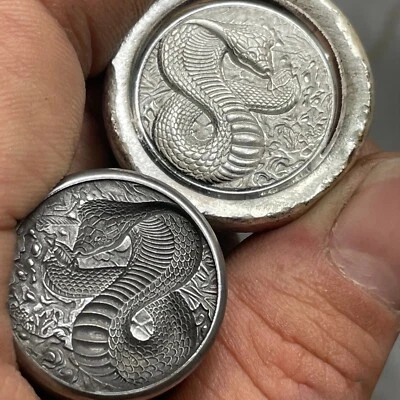 3D Snake Hydraulic Metal Stamp Silver Gold Pressing Punch Jewelry Embossing Tool - Image 1 of 4