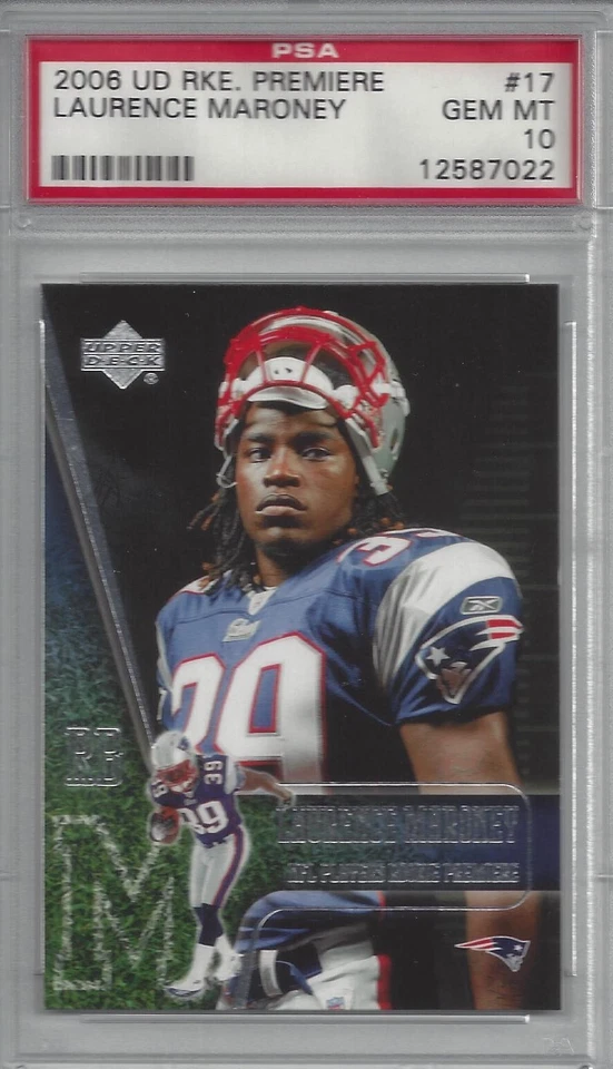 2006 Upper Deck Rookie Premiere Laurence Maroney RC #17 GEM MINT PSA 10 - Image 1 of 2