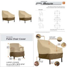 New listing
Classic Accessories Veranda Patio Lounge Chair Cover Large 2 Pack
