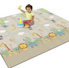 Baby Play Mat Crawling Mat 79x71" Large Waterproof Playmat Foldable Double-Sided