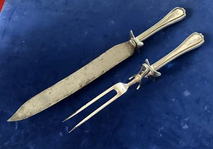 Reed&Barton HEPPLEWHITE Large Carving Set with Sterling Handles-2 Pieces - Picture 1 of 7