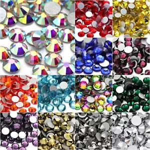1440 Glass Nail Art Rhinestones Flat Back Crystal Gems DIY Art Deco Craft Beads - Picture 1 of 33