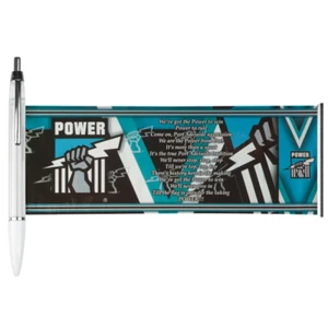 Port Adelaide Power Official AFL Licensed Pull Out Banner Pen Biro Team Song - Picture 1 of 2