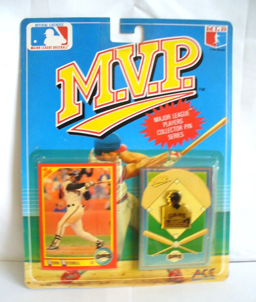 MLB - M.V.P. Collectors Pin/w card  1990 "Kevin Mitchell" - VINTAGE - NIP - Image 1 of 1
