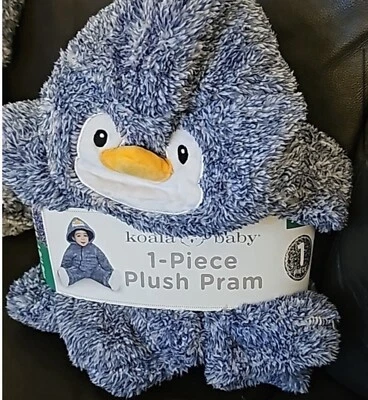 Koala Bebé Infante 9-12 Meses Sudadera con Capucha Mono Cremallera Completa Pingüino Peluche Cochecito NUEVO Foto 1 de 4