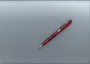 Vintage Sheaffer Red & Chrome Capped 1950's Ball Point Pen W/ Black Graphics - Picture 1 of 7