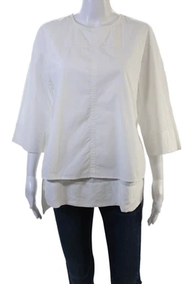 Blusa túnica de lino blanca manga 3/4 talla M DKNY para mujer Foto 1 de 4