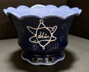 Ambiance Collections Shalom Judío Dip Bowl Borde Festoneado Decoración Estrella de David - Imagen 1 de 11