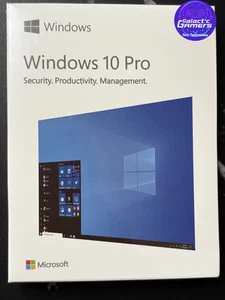 Microsoft Windows 10 Pro - Full Retail Version 10 Pro Retail Box USB + Key Card - Picture 1 of 5