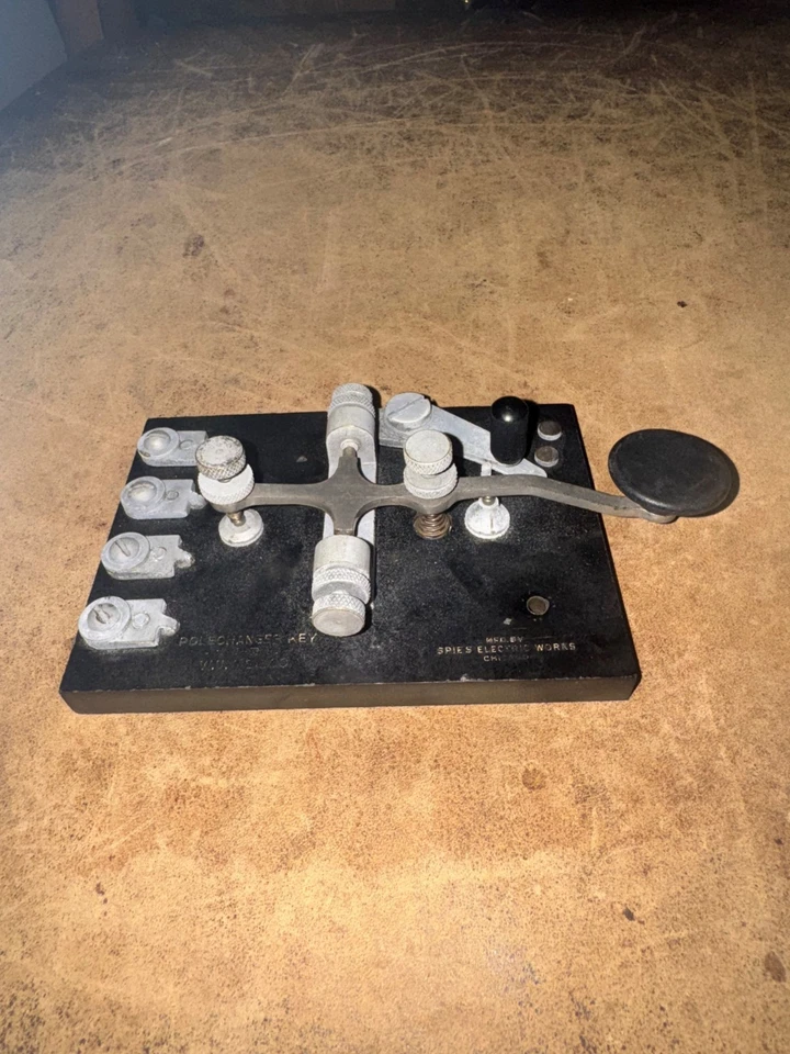 Vintage Morse Code Key W.U. TEL Telegraph Sounder Relay Ohms ham radio - Image 1 of 4