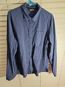 The North Face Herren Langarm Stretch Button Up Trail Hemd Blau Größe L - Bild 1 von 10