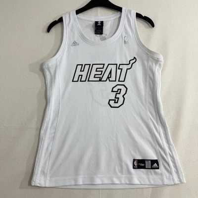 Camiseta deportiva de baloncesto para mujer Adidas NBA4her Miami Heat #3 Dwyane Wade BLANCA talla M Foto 1 de 4