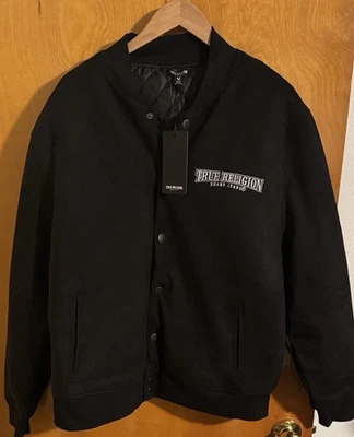 Chaqueta Universitaria True Religion Para Hombre Mediana Negra Foto 1 de 4