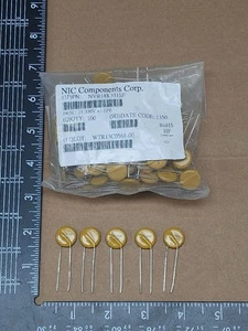 100 Pcs, NVR14K331SF NIC, 330V, ±10%, Through Hole Mount, Varistors - Picture 1 of 3