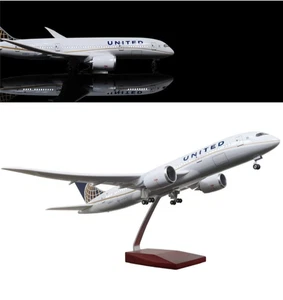 18" 1:130 Model Jet Airplane American Plane United Airlines B787 Model LED Light - Picture 1 of 16