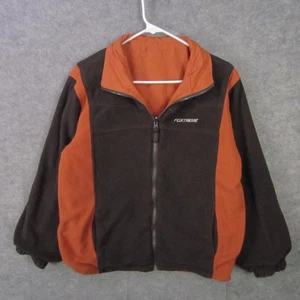 Free Country Jacket Mens XL Orange Brown Reversible Fleece Full Zip Snowboard - Picture 1 of 12