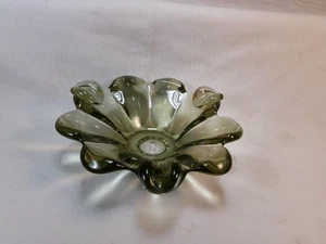 Vintage Thick Blown Art Glass Ashtray - Picture 1 of 5