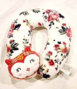 New Pink Floral Owl Plush Neckroll Travel Pillow For Infants And Kids - NWOT - Picture 1 of 2