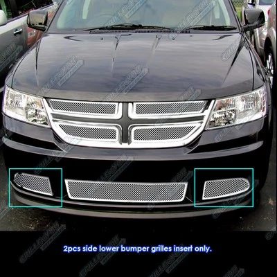Se adapta a Dodge Journey 2011-2020 luz antiniebla acero inoxidable malla cromada rejilla inserto Foto 1 de 3