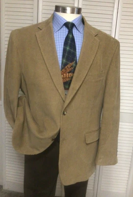 DOCKERS MENS CAMEL BROWN CORDUROY SPORT COAT JACKET BLAZER 100% COTTON SIZE: 46R - Image 1 of 4
