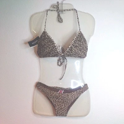 Conjunto de bikini GUESS 2 piezas estampado animal corbatas laterales acolchadas nuevo con etiquetas talla S/M 120 $ precio de venta sugerido por el fabricante Foto 1 de 4