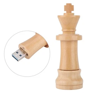 32GB Wooden Chess Shape Data Storage USB 2.0 Flash Drive U Memory Disk Compat FY - Afbeelding 1 van 12